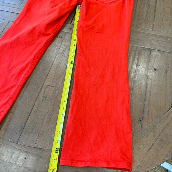 Tory Burch Cropped Slim Boot Jeans Womens 30 Red Low Rise Pants Stretch Preppy - Picture 8 of 12